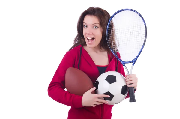 Woman in red costume in sports sporting concept — Stock Photo, Image