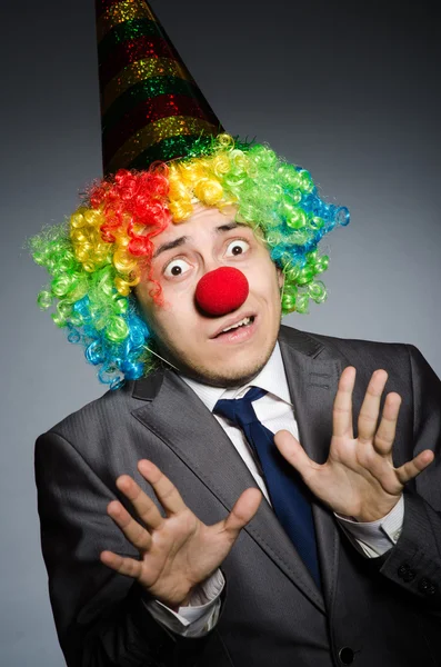 Clown zakenman in grappig concept — Stockfoto