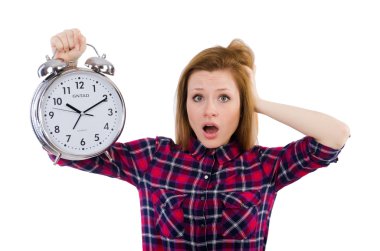 Saati beyaz olan kadın.