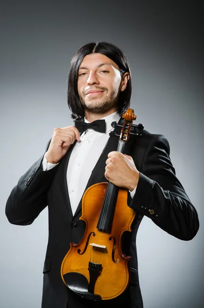 Homem violino no conceito musicano — Fotografia de Stock