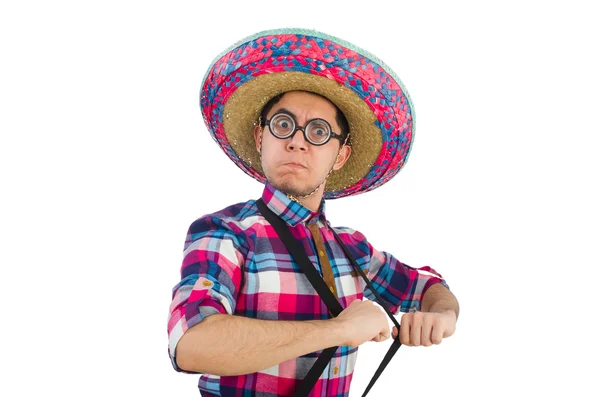 Lustiger Mexikaner mit Sombrero im Konzept — Stockfoto