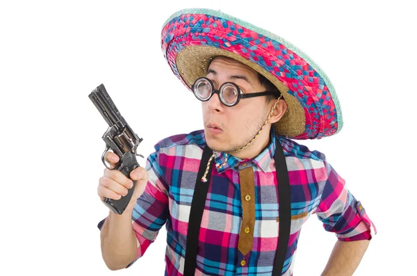 Grappig Mexicaans met sombrero in concept — Stockfoto