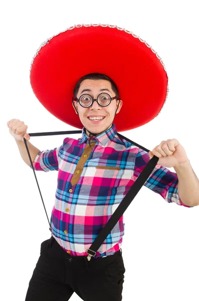 Konseptte sombrero olan komik bir Meksikalı. — Stok fotoğraf