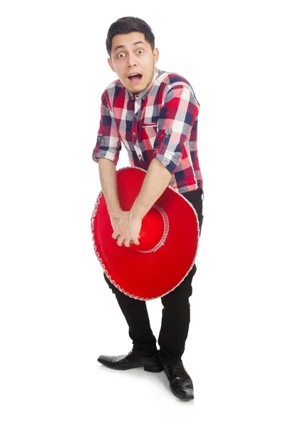 Divertido mexicano con sombrero en concepto —  Fotos de Stock