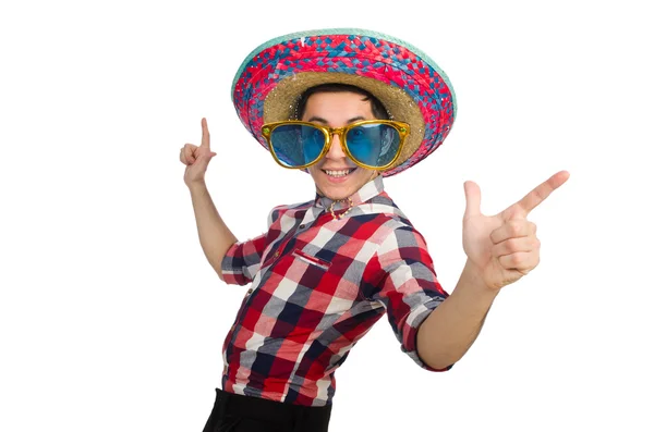 Divertido mexicano con sombrero en concepto —  Fotos de Stock