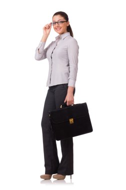 Beyaz tenli genç iş kadını