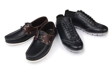 Erkek ayakkabıları beyazda izole edilmiş.