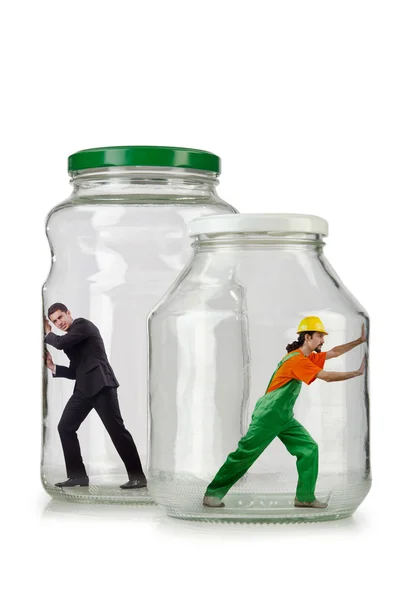 Glass empty jar isolated on white — Stock Photo, Image