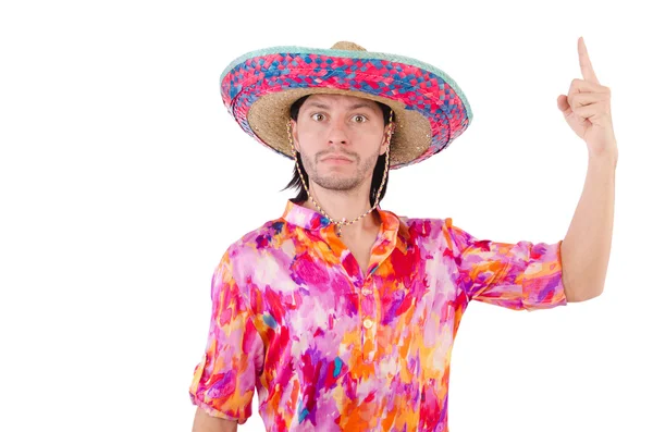 Divertido mexicano con sombrero en concepto —  Fotos de Stock