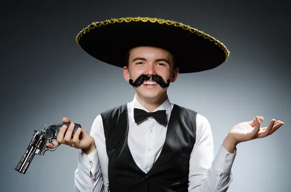 Divertido mexicano con sombrero en concepto —  Fotos de Stock