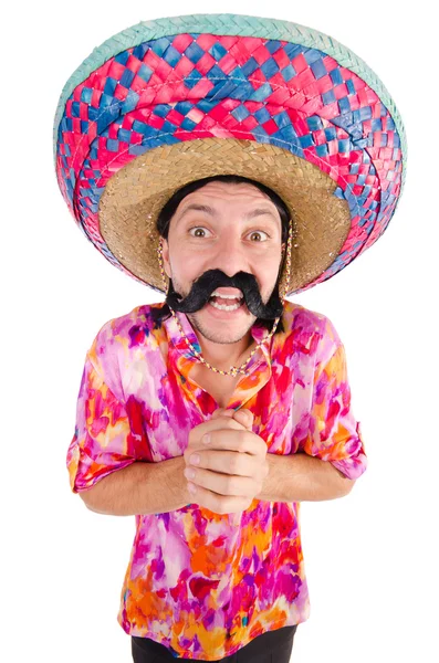 Rolig mexikanska med sombrero i koncept — Stockfoto