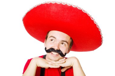 Komik Meksikalılar beyazlar üzerinde izole edilmiş.