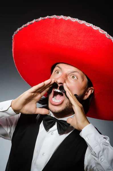 Zabawny Meksykanin z sombrero w koncepcji — Zdjęcie stockowe