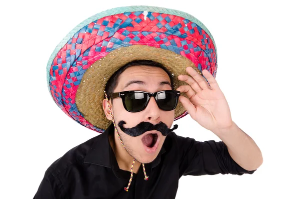 Divertente messicano con sombrero in concetto — Foto Stock