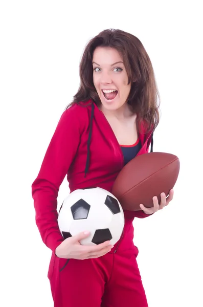 Woman in red costume in sports sporting concept — Stock Photo, Image