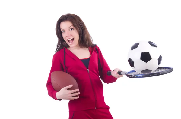 Woman in red costume in sports sporting concept — Stock Photo, Image