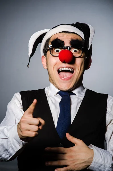 Clown zakenman in grappig concept — Stockfoto