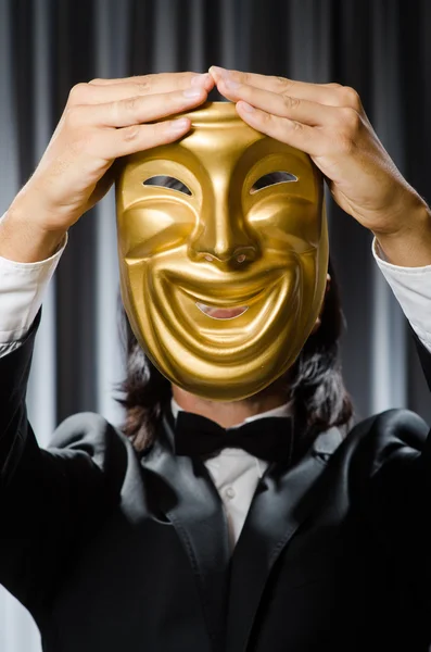 Funny concept with theatrical mask — Stock Photo, Image