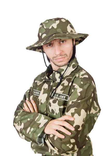 Soldat drôle dans le concept militaire — Photo