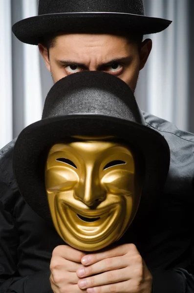 Funny concept with theatrical mask — Stock Photo, Image