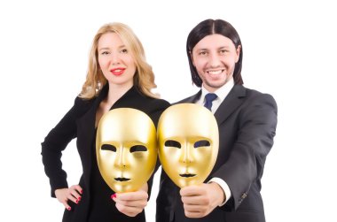 Tiyatro maskesiyle komik bir kavram.