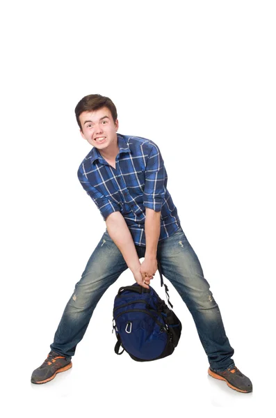 Jeune étudiant isolé sur blanc — Photo