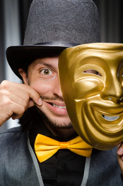 Funny concept with theatrical mask — Stock Photo, Image