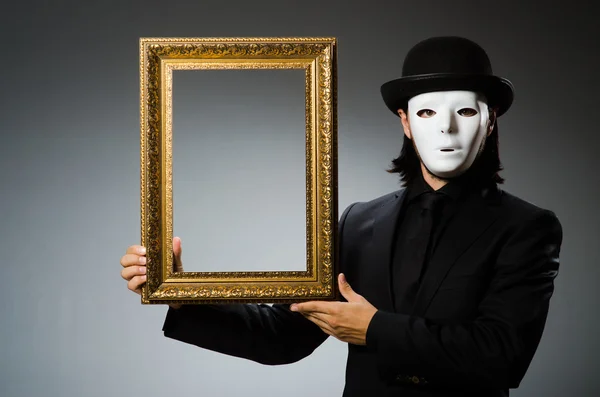 Funny concept with theatrical mask — Stock Photo, Image