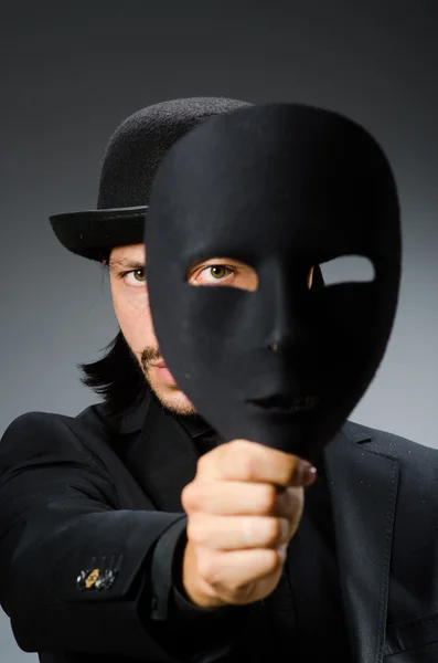 Funny concept with theatrical mask — Stock Photo, Image