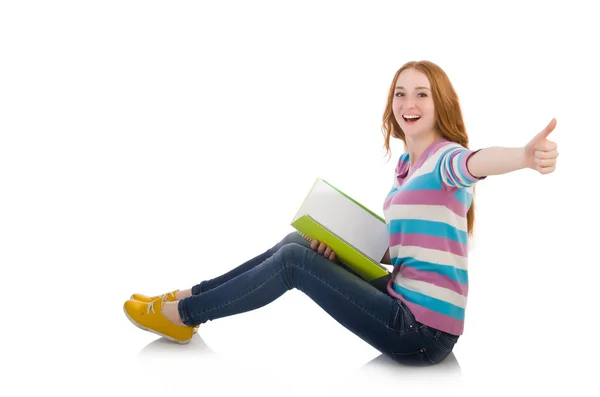 Joven estudiante aislado en blanco — Foto de Stock