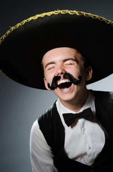 Divertente messicano con sombrero in concetto — Foto Stock