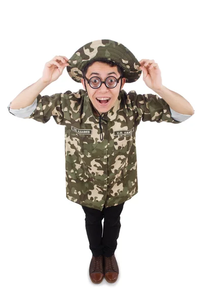 Soldado divertido en concepto militar —  Fotos de Stock