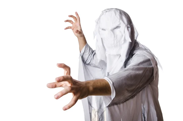 Przerażająca koncepcja halloween z potworem na białym — Zdjęcie stockowe