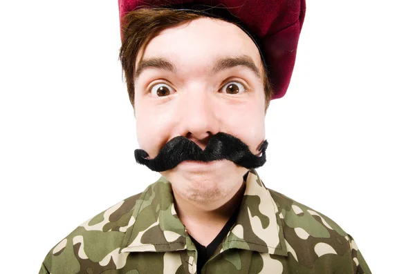 Funny soldier in military concept — Stock Photo, Image