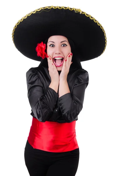 Mexicaanse vrouw geïsoleerd op de witte achtergrond — Stockfoto