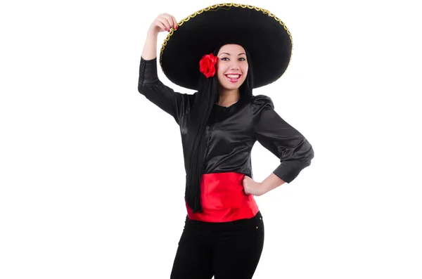 Mexicaanse vrouw geïsoleerd op de witte achtergrond — Stockfoto