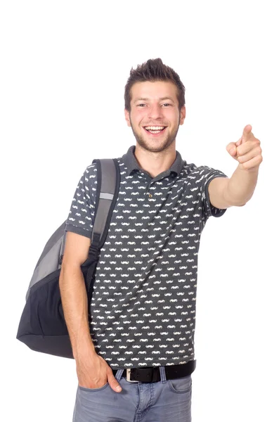 Young student isolated on the white background — Stock Photo, Image