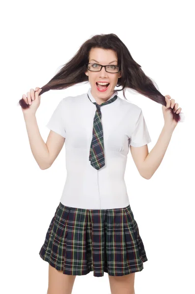 Joven estudiante aislado en blanco — Foto de Stock