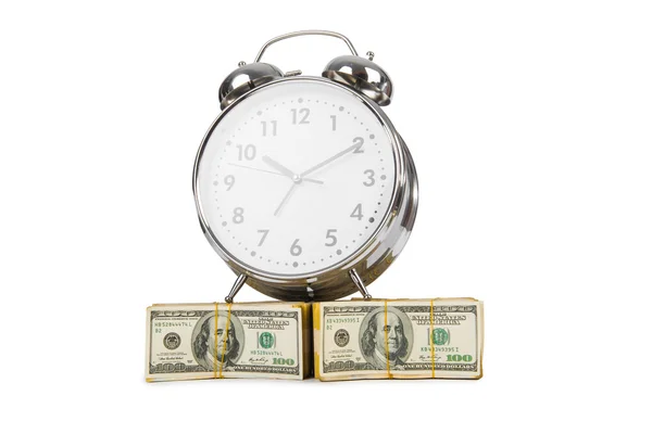 Время - это денежная концепция с часами и долларами — стоковое фото