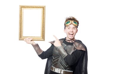 Beyaz çerçeveli komik pilot