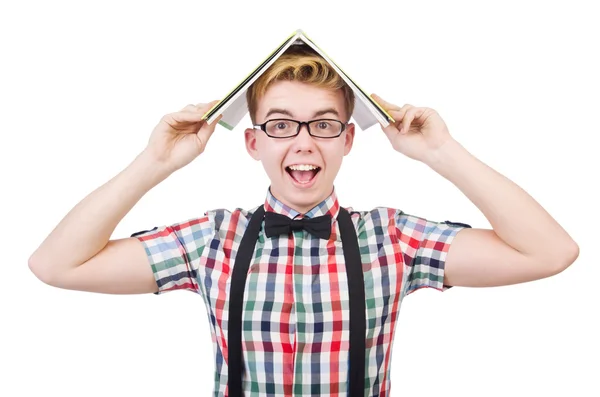 Junge Studentin isoliert auf weißem Hintergrund — Stockfoto