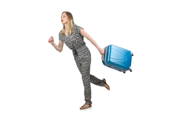 Vrouw te laat voor haar vlucht — Stockfoto