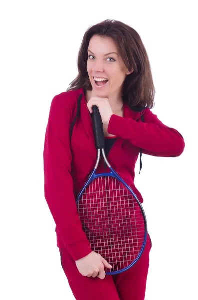 Woman in red costume in sports sporting concept — Stock Photo, Image