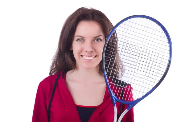 Woman in red costume in sports sporting concept — Stock Photo, Image