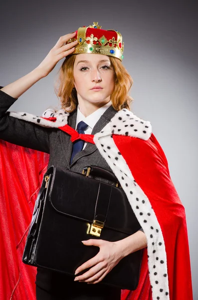 Woman queen businesswoman in funny concept — Stock Photo, Image