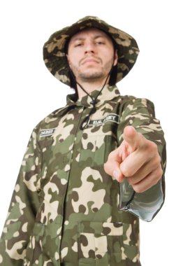 Askeri konseptte komik asker