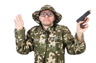 Askeri konseptte komik asker