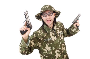 Askeri konseptte komik asker