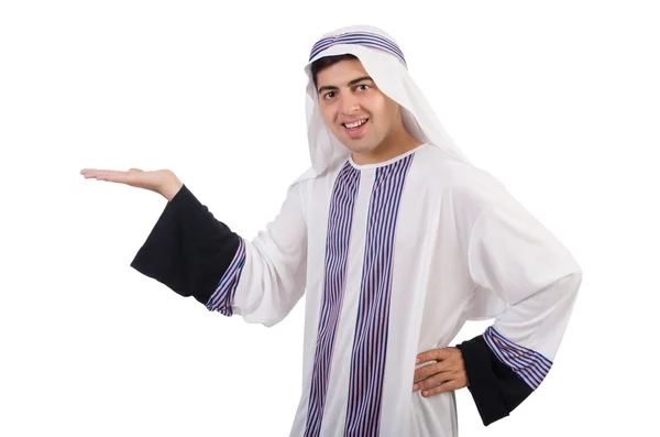 Funny arab man isolated on the white — Stock Photo, Image