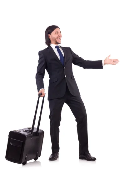 Businessman on business trip with luggage — Stock Photo, Image